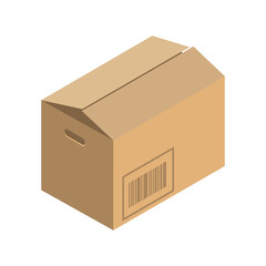 Isometric parcel icon.Packing box vector illustration isolated on white background.