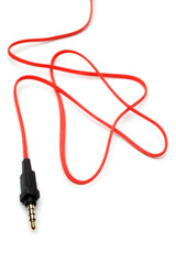 Red audio cable 3,5mm jack plug