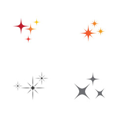 Set Star logo template vector icon illustration
