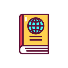 Travel guide color line icon. Vector illustration