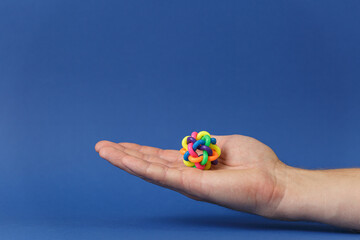 Children toy of colored multi colored rubber rings