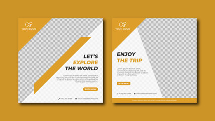 Travel holiday vacation social media post template