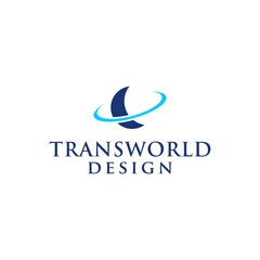 Trans World Network Logo Design with Global Connection and Abstract Globe Elements