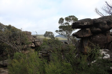 spectacular views and landscape in Grampians National Park, wild, raugh nature, Victoria,...