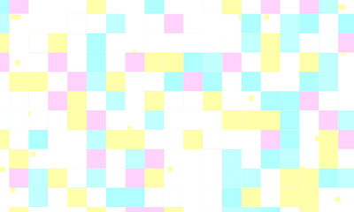 Abstract square pixel mosaic colorful background geometric seamless pattern in pastel colors. 8 bit