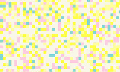 Abstract square pixel mosaic colorful background geometric seamless pattern in pastel colors. 8 bit
