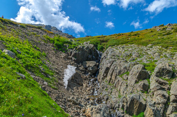 High-altitude creek with clean cold water