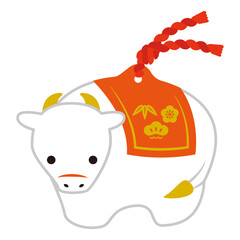 牛の置物、日本の正月飾り