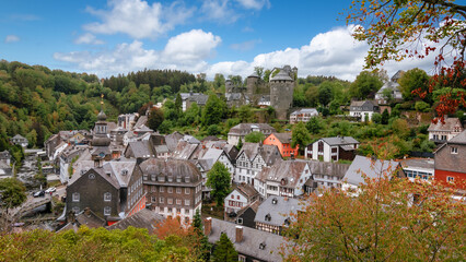 Fototapeta na wymiar Cityscape of Monschau, Eifel, Germany.