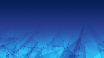 Abstract technology and science polygonal space low poly background Tone blue with connecting dots and lines.