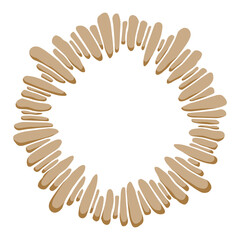 Abstract round meander, circular geometric ornament made of stones. Decorative pattern isolated on white background. Place for text. Vector color illustration for invitations, greeting cards.