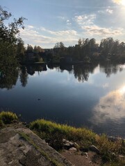 sunset over the lake