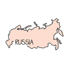 outline of Russia map - vector illustration
