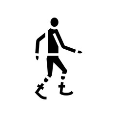 Fototapeta na wymiar human with legs prosthesis glyph icon vector. human with legs prosthesis sign. isolated contour symbol black illustration