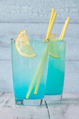 Glasses of electric lemonade