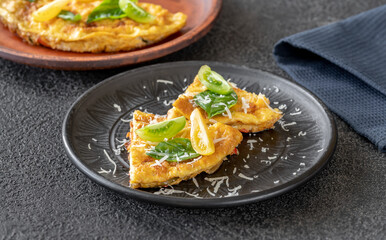 Frittata with vegetables and cheese