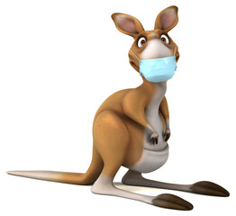 Fun cartoon Kangaroo with a mask