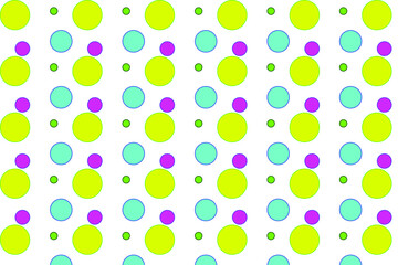 Seamless pattern of colorful dots on a white background for arts, crafts, fabrics, decorating, albums and scrap books. EPS10 file includes a pattern swatch that seamlessly fills any shape