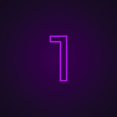 Bright Neon Font with fluorescent pink tubes. Number 1. Night Show Alphabet.