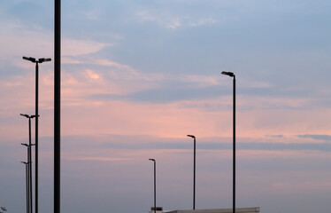 Landscape of color beautiful sky at evening, sunset.
