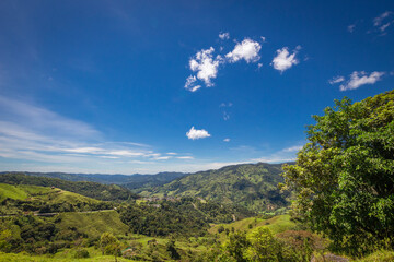 Colombian landscapes. Green mountains in Colombia, Latin America