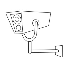 Camera cctv vector icon.Outline vector icon isolated illustration on white background camera cctv.