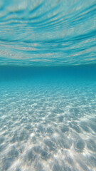 Underwater photo of tropical exotic sandy sea bed with turquoise sea