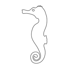 Sea horse vector icon.Outline vector icon isolated illustration on white background sea horse.