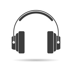 Silhouette of studio headphones