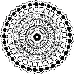 Mandala isolated on white background. Abstract pattern vector illustration. Retro black and white texture. Ornamental diwali pattern.
