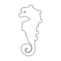 Sea horse vector icon.Outline vector icon isolated illustration on white background sea horse.
