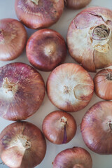 Mellow onions on a white background