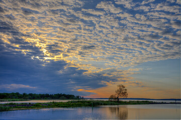 Lakeshore and clouds