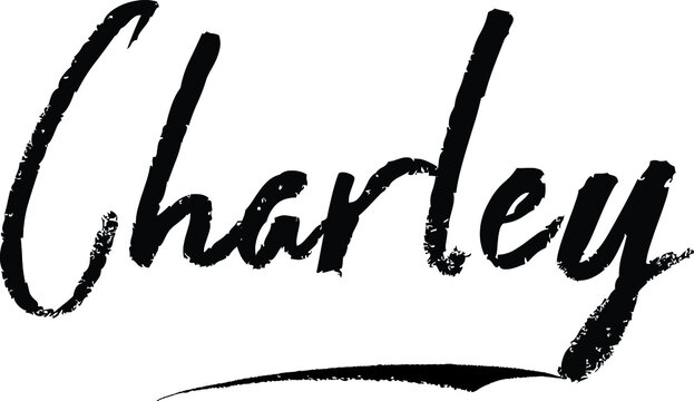 Charley-Female name Modern Brush Calligraphy on White Background