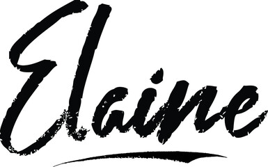 Elaine-Female name Modern Brush Calligraphy on White Background