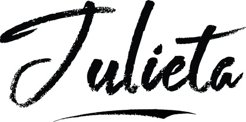 Julieta-Female name Modern Brush Calligraphy on White Background