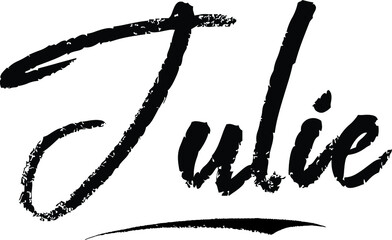 Julie-Female name Modern Brush Calligraphy on White Background