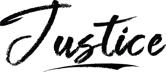  Justice-Female name Modern Brush Calligraphy on White Background