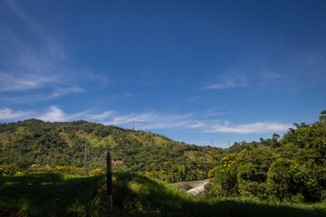 Colombian landscapes. Green mountains in Colombia, Latin America
