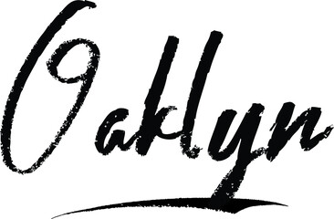 Oaklyn-Female name Modern Brush Calligraphy on White Background