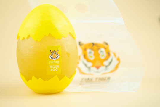 Bangkok, Thailand - October 12, 2020 : Tiger Egg Super Booster Vitamin C In Egg Shape. A Very Popular Bubble Tea Shop In Bangkok Called Seoulcial Club.