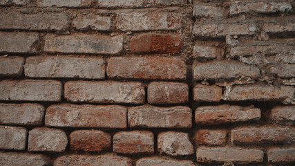 Old red brick wall background