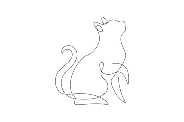line art cat