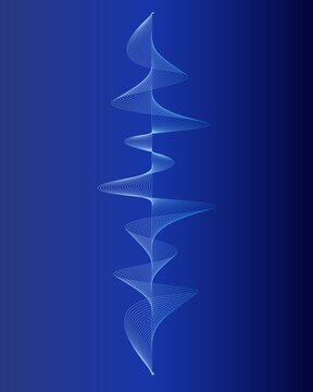 Abstract Blue Digital Equalizer, Vector Of Sound Wave Pattern Element