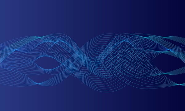 Abstract Blue Digital Equalizer, Vector Of Sound Wave Pattern Element