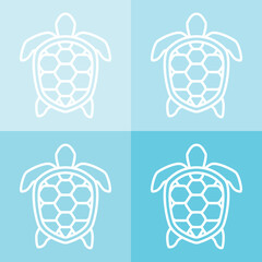 Turtle Logo Icon Illustration, Turtle Symbol, Turtle Drawing, Sea Life Drawing, Save The Turtles, Tortoise Icon, Sea Animal Vector Set