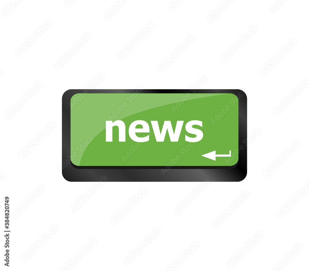 Aufkleber News text on a button computer keyboard keys