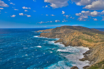 Steilküste mit Wellengang, La Revellata, Balagne Region Korsika, Frankreich