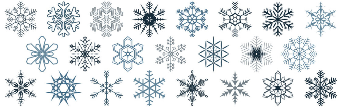collection of different christmas snow flakes