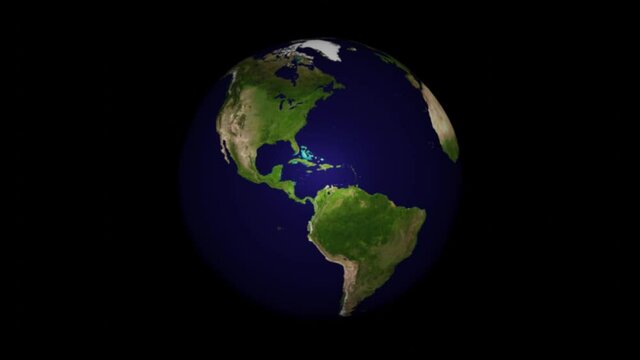 Space to earth zoom in to Amazon rainforest wildfires, in Brazil, south America - 3D Motion graphics animation